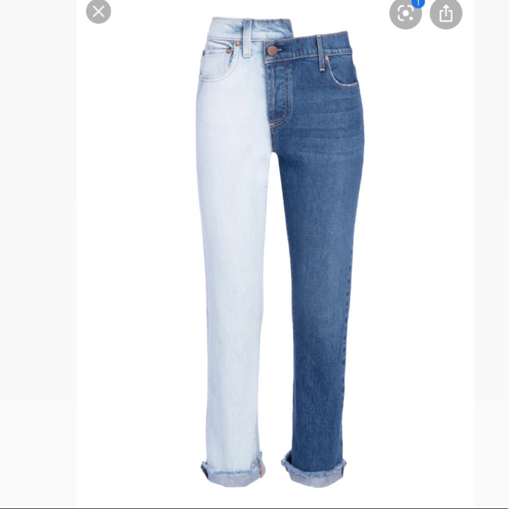 Alice + Olivia Straight Leg Blue Jeans